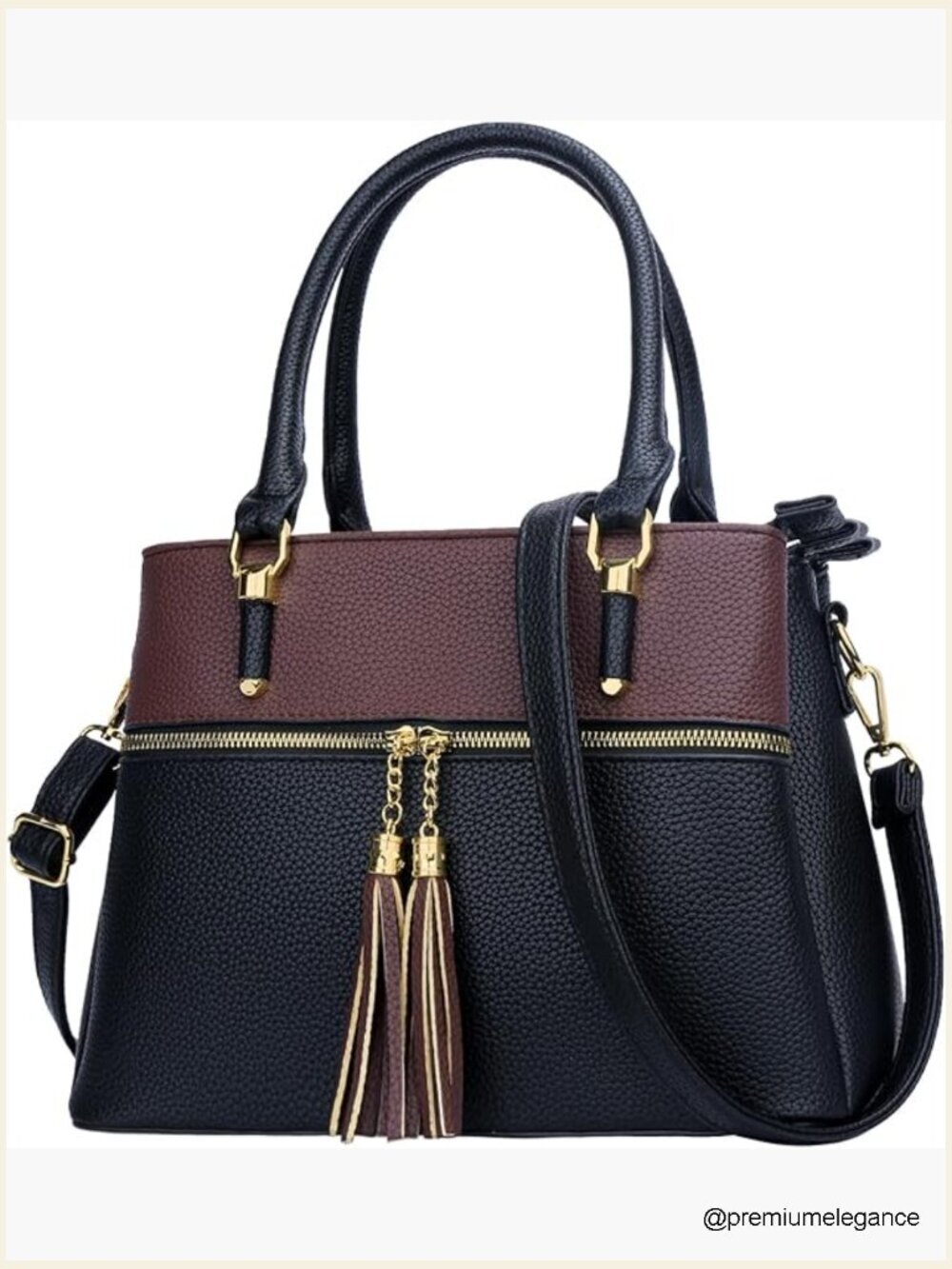 Satchel Handbag Leather Crossbody Purse with Pockets - Medium Size 3